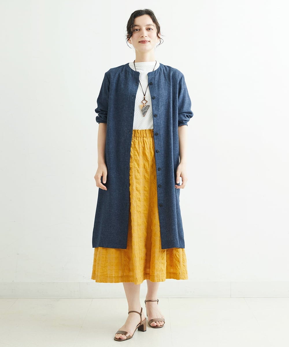 NHHHT01270 GIANNI LO GIUDICE(小さいサイズ)(メゾン ドゥ サンク) [洗える]先染めチェックパネルスカート チャコールグレー