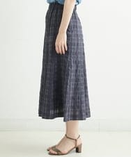 NHHHT01270 GIANNI LO GIUDICE(小さいサイズ)(メゾン ドゥ サンク) [洗える]先染めチェックパネルスカート チャコールグレー