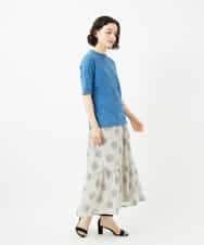 NHHJB12360 GIANNI LO GIUDICE(小さいサイズ)(メゾン ドゥ サンク) [日本製]サッカードットプリントスカート ライトグレー系
