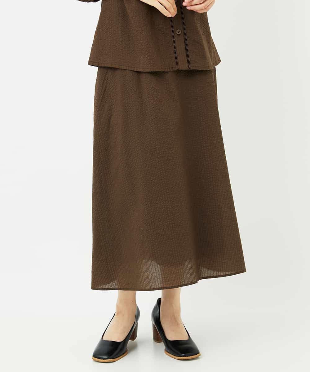NHHJB80330 GIANNI LO GIUDICE(小さいサイズ)(メゾン ドゥ サンク) [日本製]ミラクルウェーブスカート ターコイズブルー