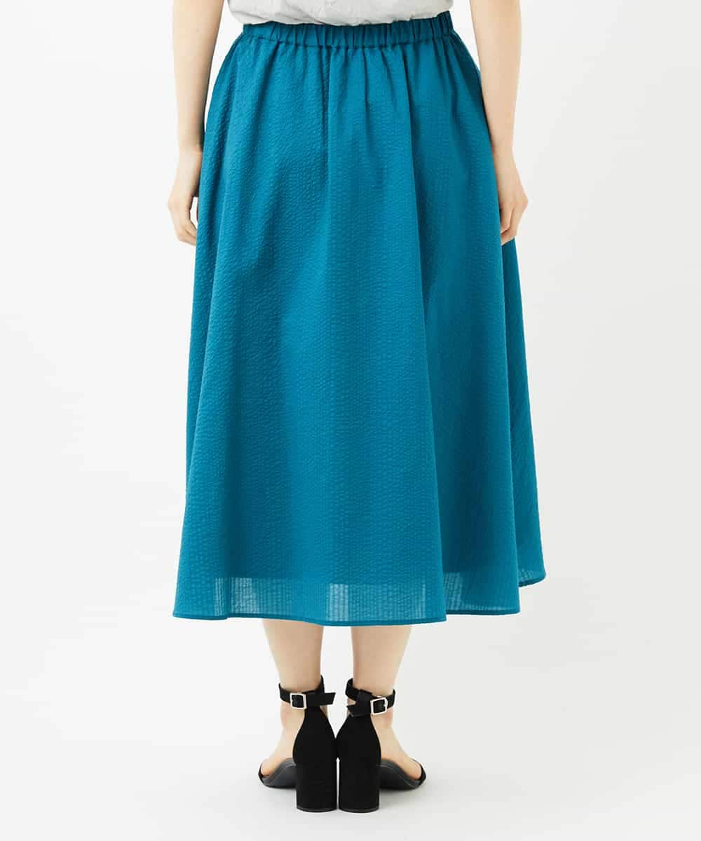 NHHJB80330 GIANNI LO GIUDICE(小さいサイズ)(メゾン ドゥ サンク) [日本製]ミラクルウェーブスカート ターコイズブルー