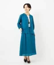 NHHJB80330 GIANNI LO GIUDICE(小さいサイズ)(メゾン ドゥ サンク) [日本製]ミラクルウェーブスカート ターコイズブルー