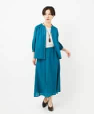 NHHJB80330 GIANNI LO GIUDICE(小さいサイズ)(メゾン ドゥ サンク) [日本製]ミラクルウェーブスカート ターコイズブルー