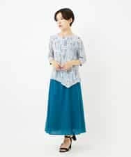 NHHJB80330 GIANNI LO GIUDICE(小さいサイズ)(メゾン ドゥ サンク) [日本製]ミラクルウェーブスカート ターコイズブルー