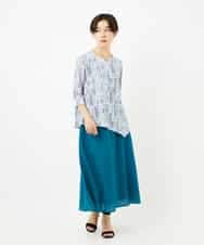 NHHJB80330 GIANNI LO GIUDICE(小さいサイズ)(メゾン ドゥ サンク) [日本製]ミラクルウェーブスカート ターコイズブルー