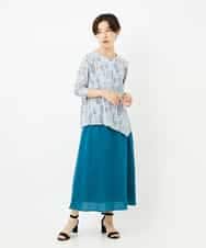NHHJB80330 GIANNI LO GIUDICE(小さいサイズ)(メゾン ドゥ サンク) [日本製]ミラクルウェーブスカート ターコイズブルー