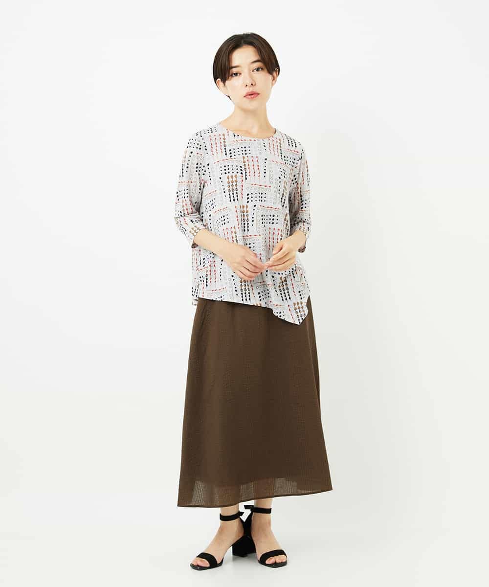 NHHJB80330 GIANNI LO GIUDICE(小さいサイズ)(メゾン ドゥ サンク) [日本製]ミラクルウェーブスカート ターコイズブルー