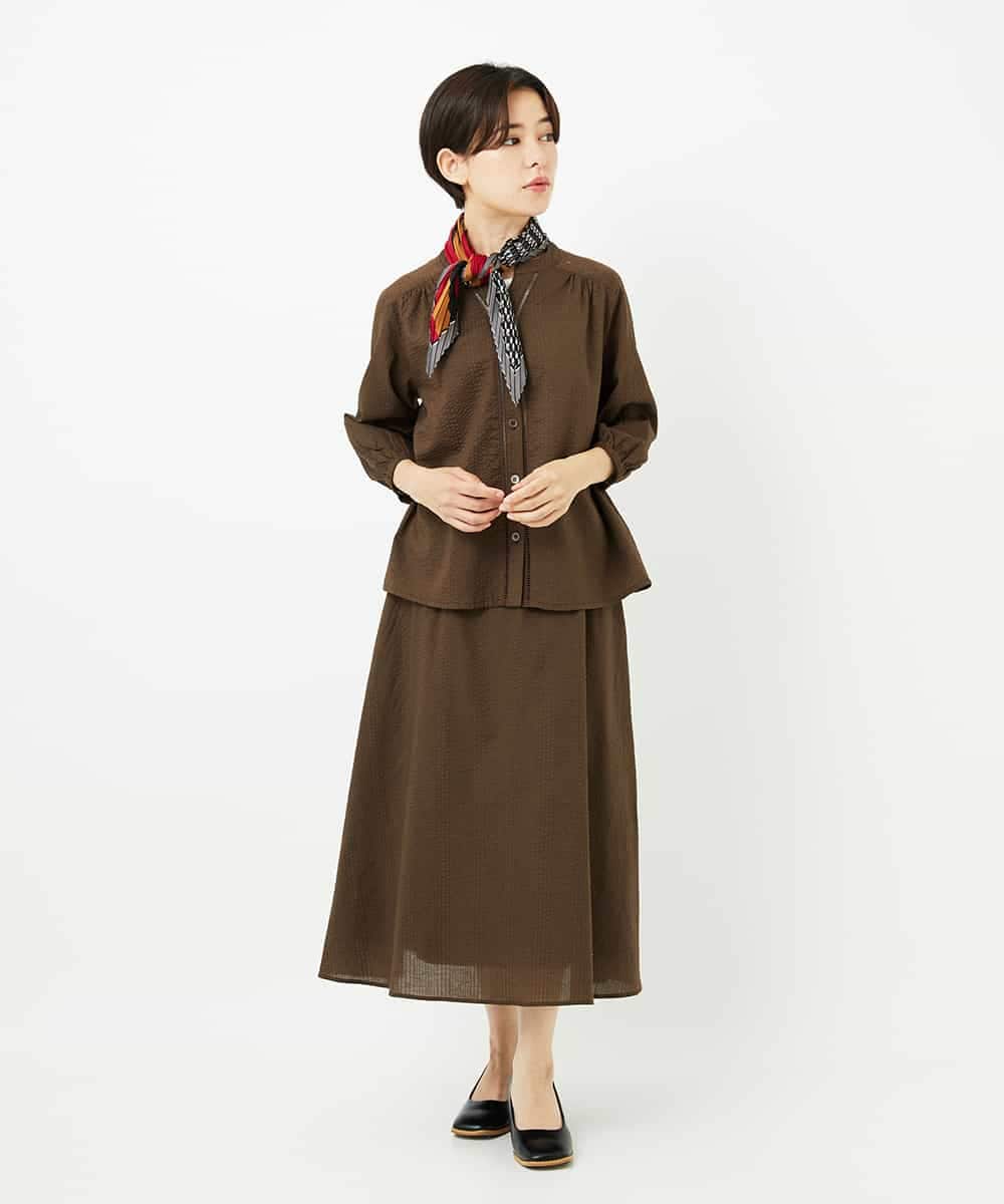 NHHJB80330 GIANNI LO GIUDICE(小さいサイズ)(メゾン ドゥ サンク) [日本製]ミラクルウェーブスカート ターコイズブルー
