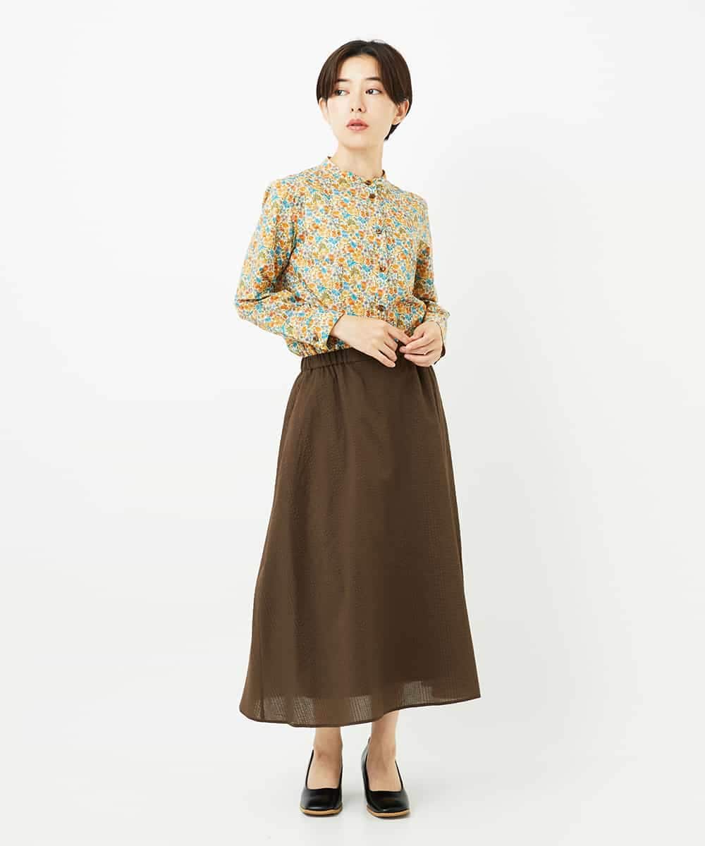 NHHJB80330 GIANNI LO GIUDICE(小さいサイズ)(メゾン ドゥ サンク) [日本製]ミラクルウェーブスカート ターコイズブルー