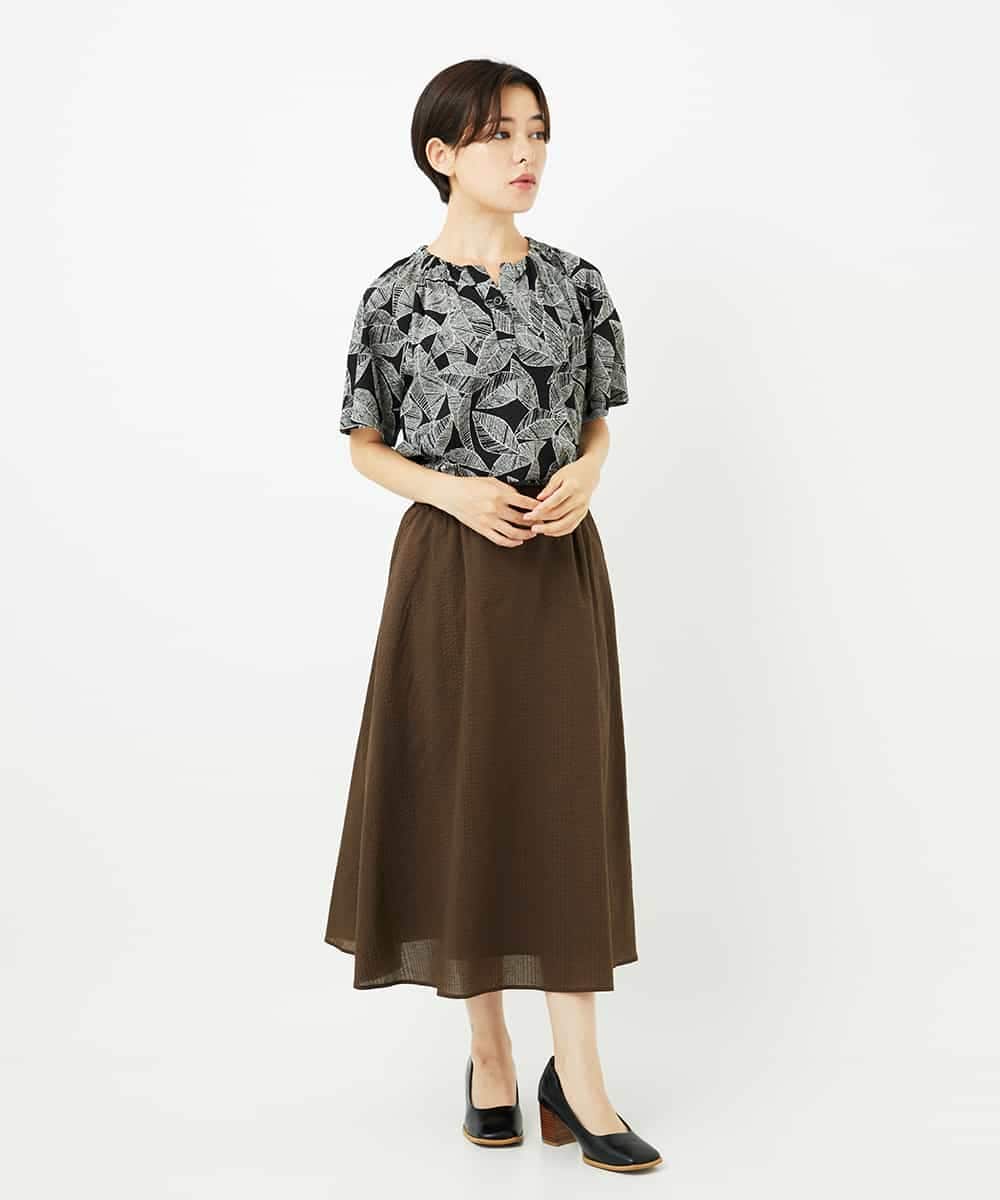 NHHJB80330 GIANNI LO GIUDICE(小さいサイズ)(メゾン ドゥ サンク) [日本製]ミラクルウェーブスカート ターコイズブルー
