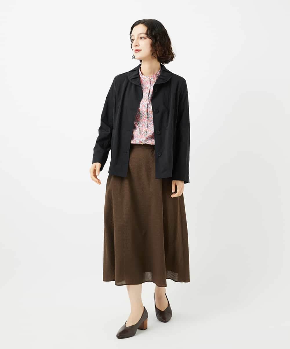 NHHJB80330 GIANNI LO GIUDICE(小さいサイズ)(メゾン ドゥ サンク) [日本製]ミラクルウェーブスカート ターコイズブルー