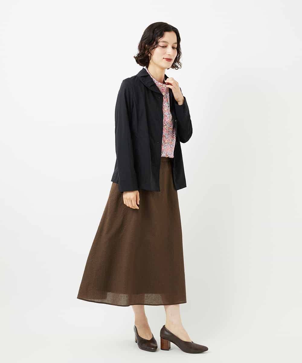 NHHJB80330 GIANNI LO GIUDICE(小さいサイズ)(メゾン ドゥ サンク) [日本製]ミラクルウェーブスカート ターコイズブルー