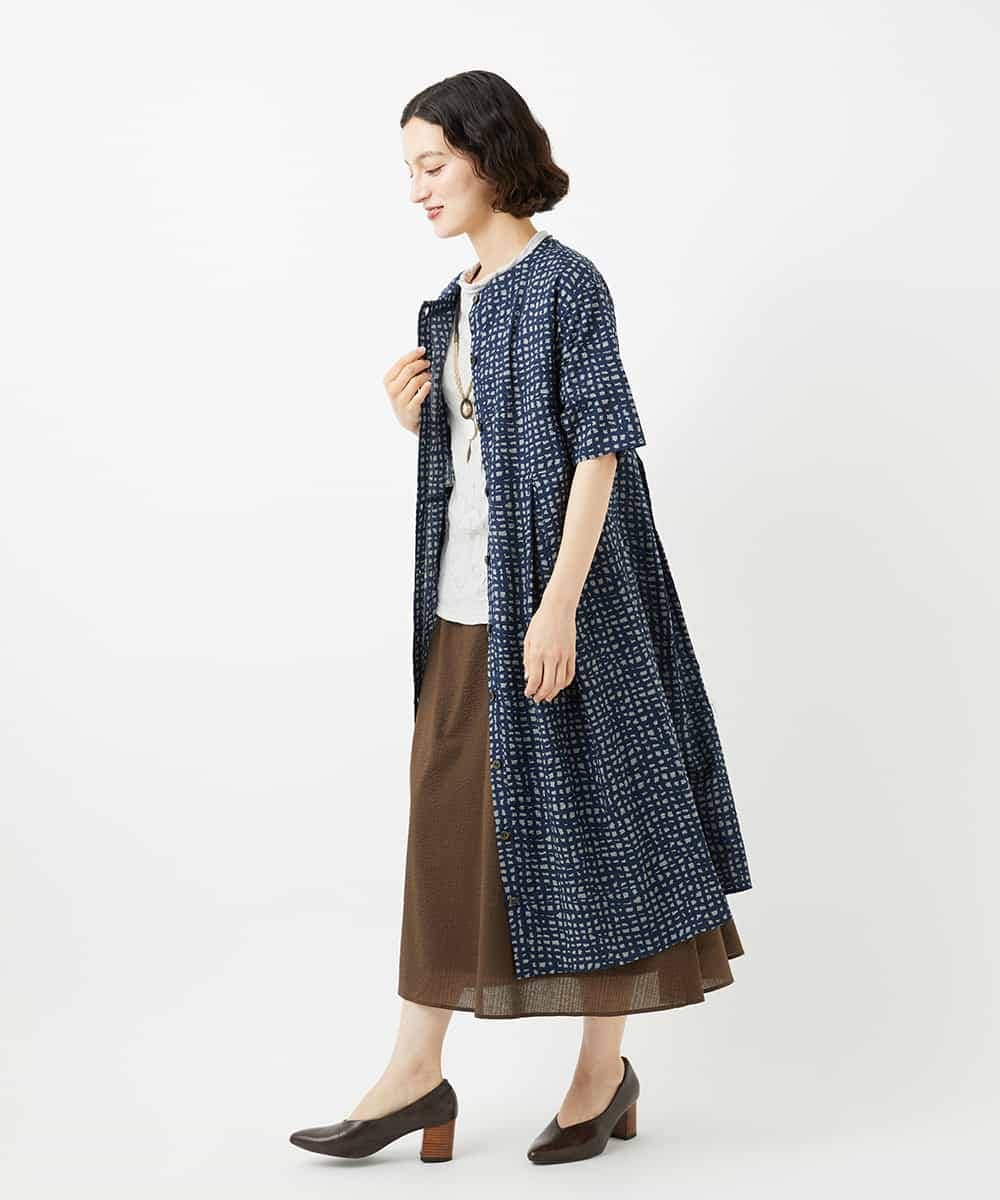 NHHJB80330 GIANNI LO GIUDICE(小さいサイズ)(メゾン ドゥ サンク) [日本製]ミラクルウェーブスカート ターコイズブルー