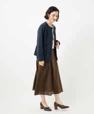 NHHJB80330 GIANNI LO GIUDICE(小さいサイズ)(メゾン ドゥ サンク) [日本製]ミラクルウェーブスカート ターコイズブルー