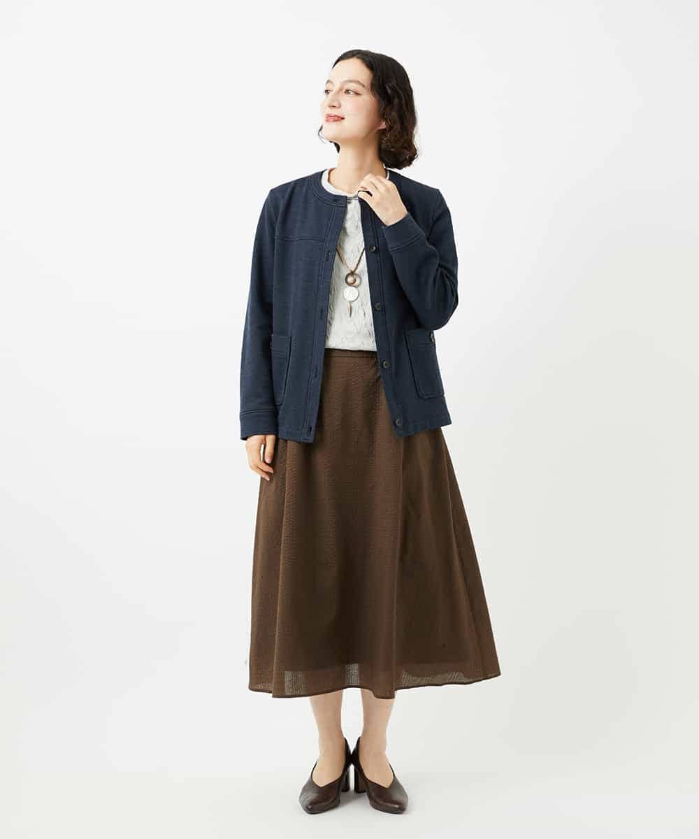 NHHJB80330 GIANNI LO GIUDICE(小さいサイズ)(メゾン ドゥ サンク) [日本製]ミラクルウェーブスカート ターコイズブルー