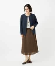 NHHJB80330 GIANNI LO GIUDICE(小さいサイズ)(メゾン ドゥ サンク) [日本製]ミラクルウェーブスカート ターコイズブルー