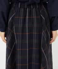 NHHJB81360 GIANNI LO GIUDICE(小さいサイズ)(メゾン ドゥ サンク) [日本製]二重織チェックスカート ネイビー