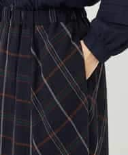 NHHJB81360 GIANNI LO GIUDICE(小さいサイズ)(メゾン ドゥ サンク) [日本製]二重織チェックスカート ネイビー