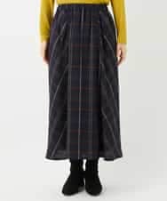 NHHJB81360 GIANNI LO GIUDICE(小さいサイズ)(メゾン ドゥ サンク) [日本製]二重織チェックスカート ネイビー