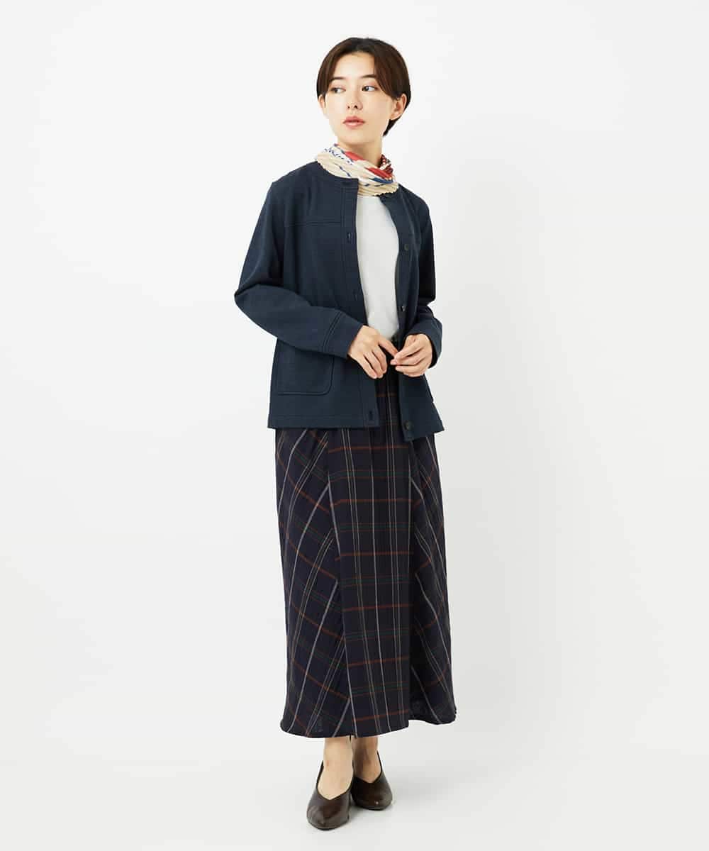 NHHJB81360 GIANNI LO GIUDICE(小さいサイズ)(メゾン ドゥ サンク) [日本製]二重織チェックスカート ネイビー