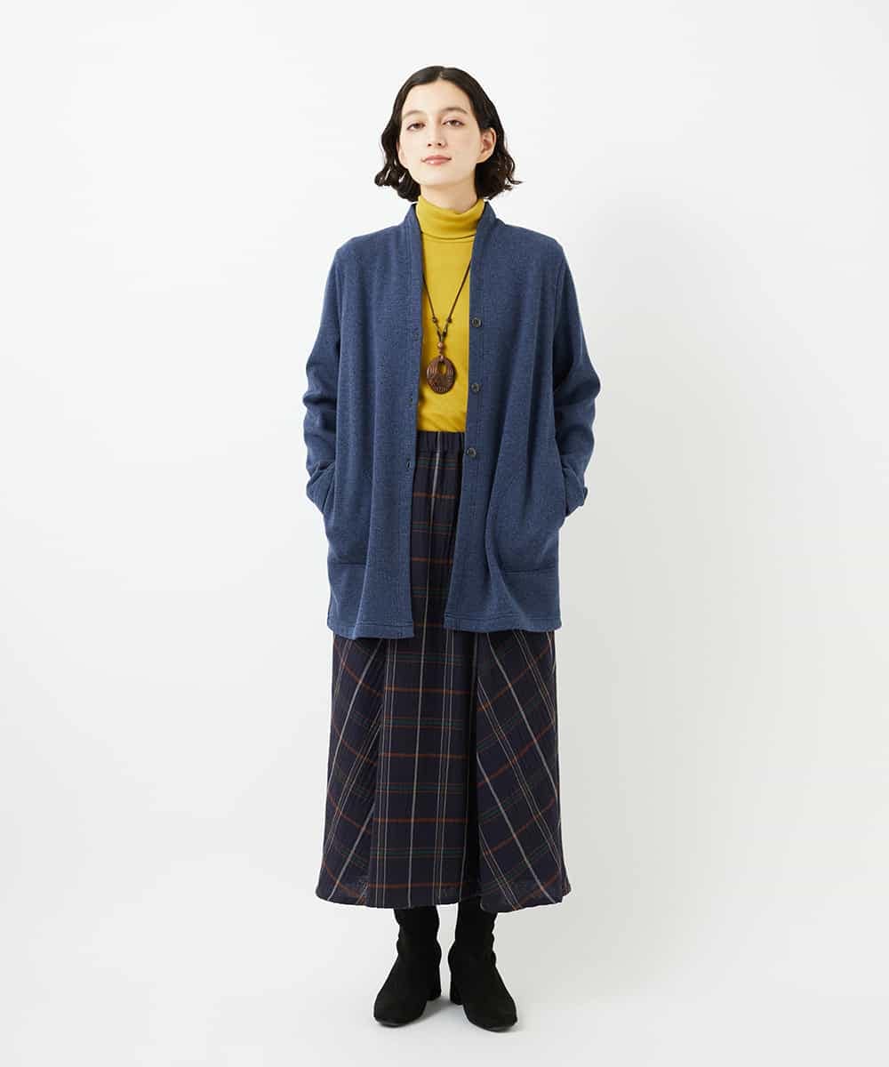 NHHJB81360 GIANNI LO GIUDICE(小さいサイズ)(メゾン ドゥ サンク) [日本製]二重織チェックスカート ネイビー
