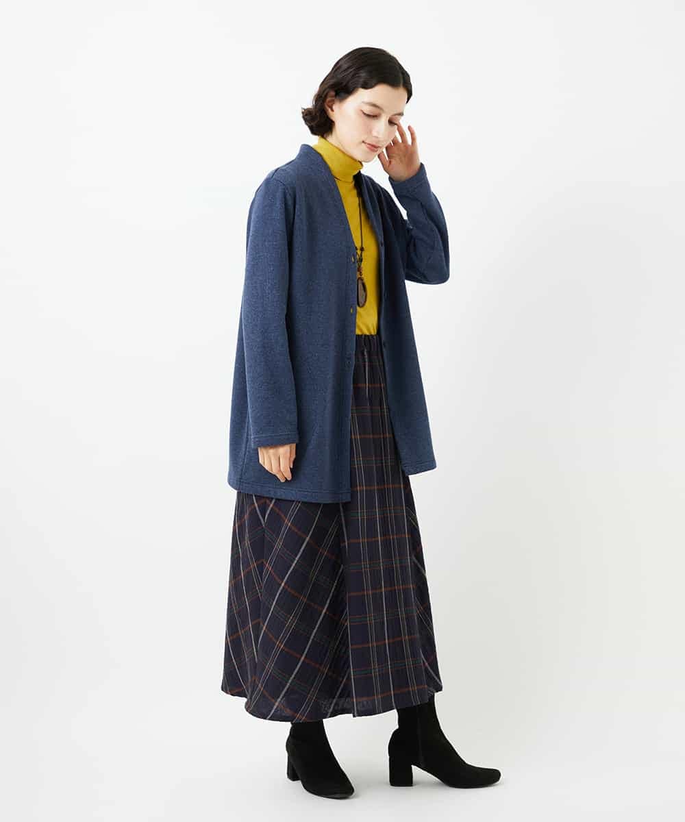 NHHJB81360 GIANNI LO GIUDICE(小さいサイズ)(メゾン ドゥ サンク) [日本製]二重織チェックスカート ネイビー