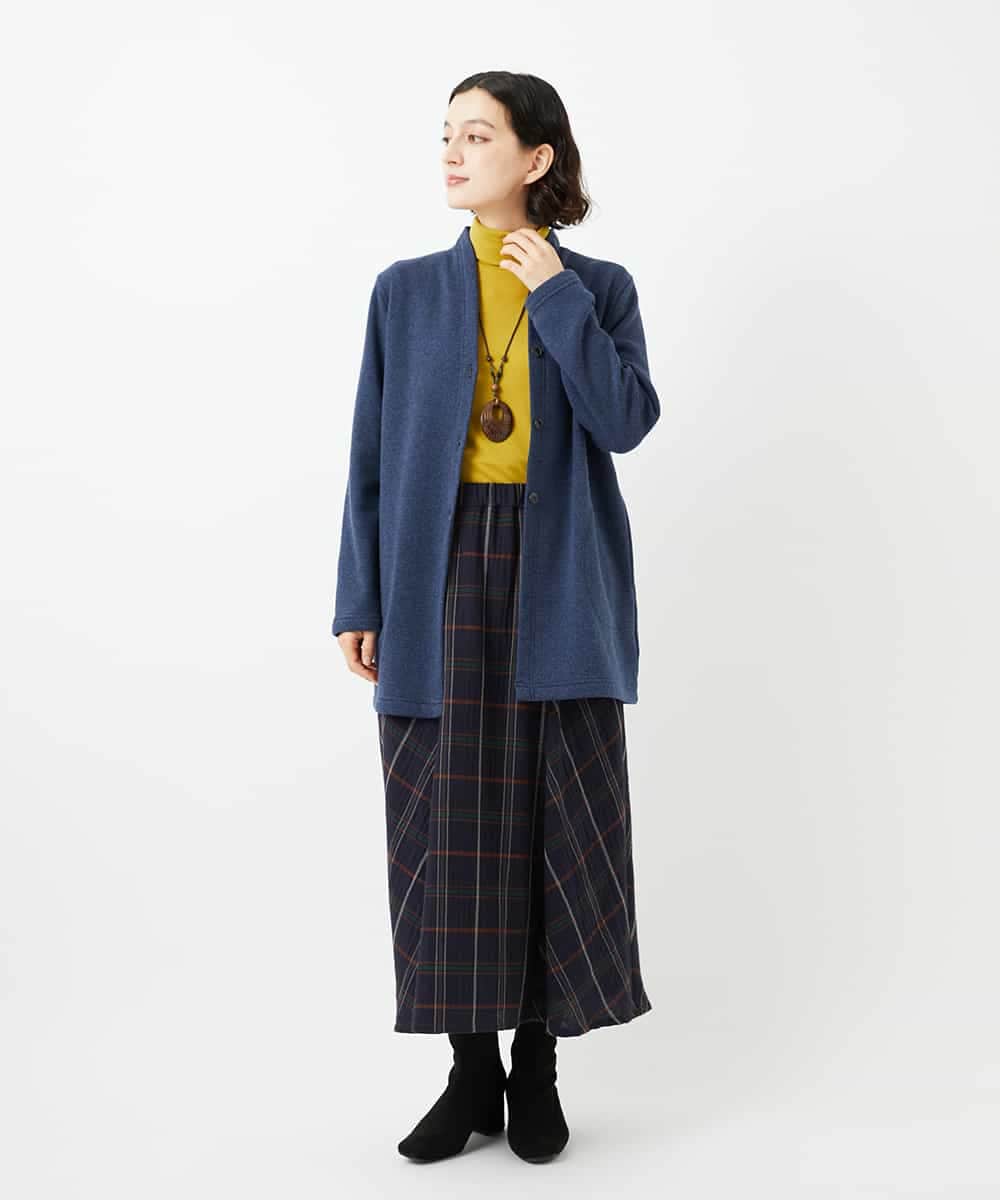 NHHJB81360 GIANNI LO GIUDICE(小さいサイズ)(メゾン ドゥ サンク) [日本製]二重織チェックスカート ネイビー