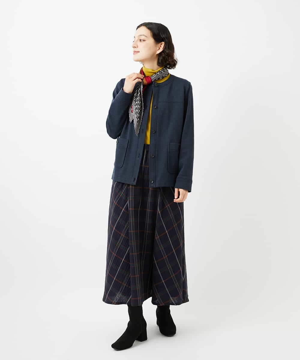 NHHJB81360 GIANNI LO GIUDICE(小さいサイズ)(メゾン ドゥ サンク) [日本製]二重織チェックスカート ネイビー