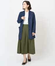 NHHJB82290 GIANNI LO GIUDICE(小さいサイズ)(メゾン ドゥ サンク) [日本製]ナイロンライトクロスストレッチスカート カーキ