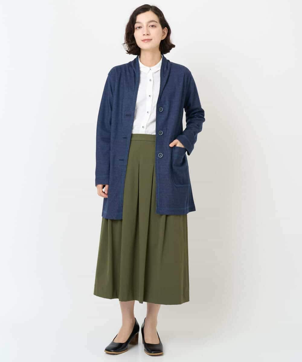 NHHJB82290 GIANNI LO GIUDICE(小さいサイズ)(メゾン ドゥ サンク) [日本製]ナイロンライトクロスストレッチスカート カーキ