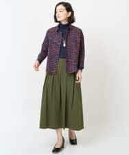 NHHJB82290 GIANNI LO GIUDICE(小さいサイズ)(メゾン ドゥ サンク) [日本製]ナイロンライトクロスストレッチスカート カーキ