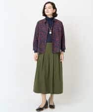 NHHJB82290 GIANNI LO GIUDICE(小さいサイズ)(メゾン ドゥ サンク) [日本製]ナイロンライトクロスストレッチスカート カーキ