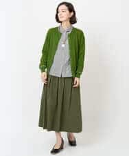 NHHJB82290 GIANNI LO GIUDICE(小さいサイズ)(メゾン ドゥ サンク) [日本製]ナイロンライトクロスストレッチスカート カーキ