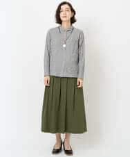 NHHJB82290 GIANNI LO GIUDICE(小さいサイズ)(メゾン ドゥ サンク) [日本製]ナイロンライトクロスストレッチスカート カーキ