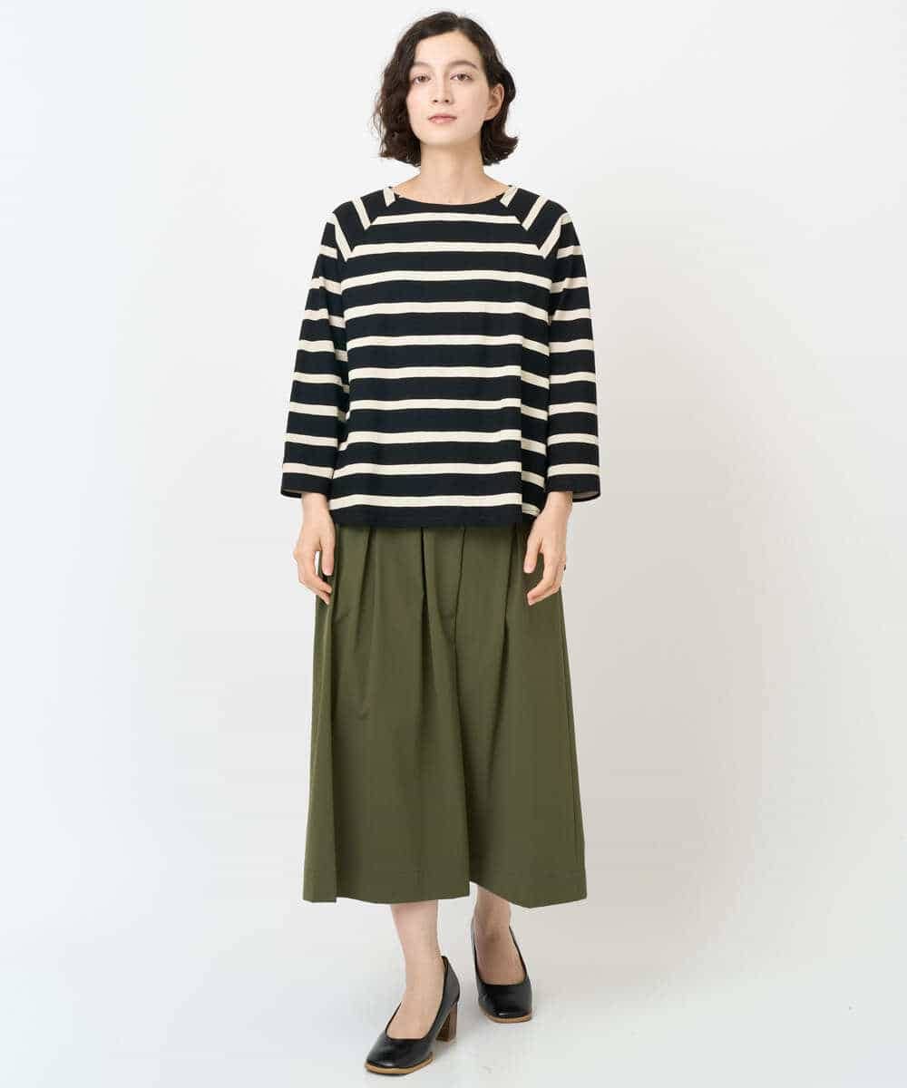 NHHJB82290 GIANNI LO GIUDICE(小さいサイズ)(メゾン ドゥ サンク) [日本製]ナイロンライトクロスストレッチスカート カーキ
