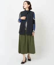 NHHJB82290 GIANNI LO GIUDICE(小さいサイズ)(メゾン ドゥ サンク) [日本製]ナイロンライトクロスストレッチスカート カーキ