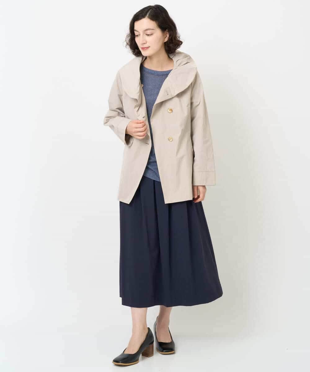 NHHJB82290 GIANNI LO GIUDICE(小さいサイズ)(メゾン ドゥ サンク) [日本製]ナイロンライトクロスストレッチスカート カーキ
