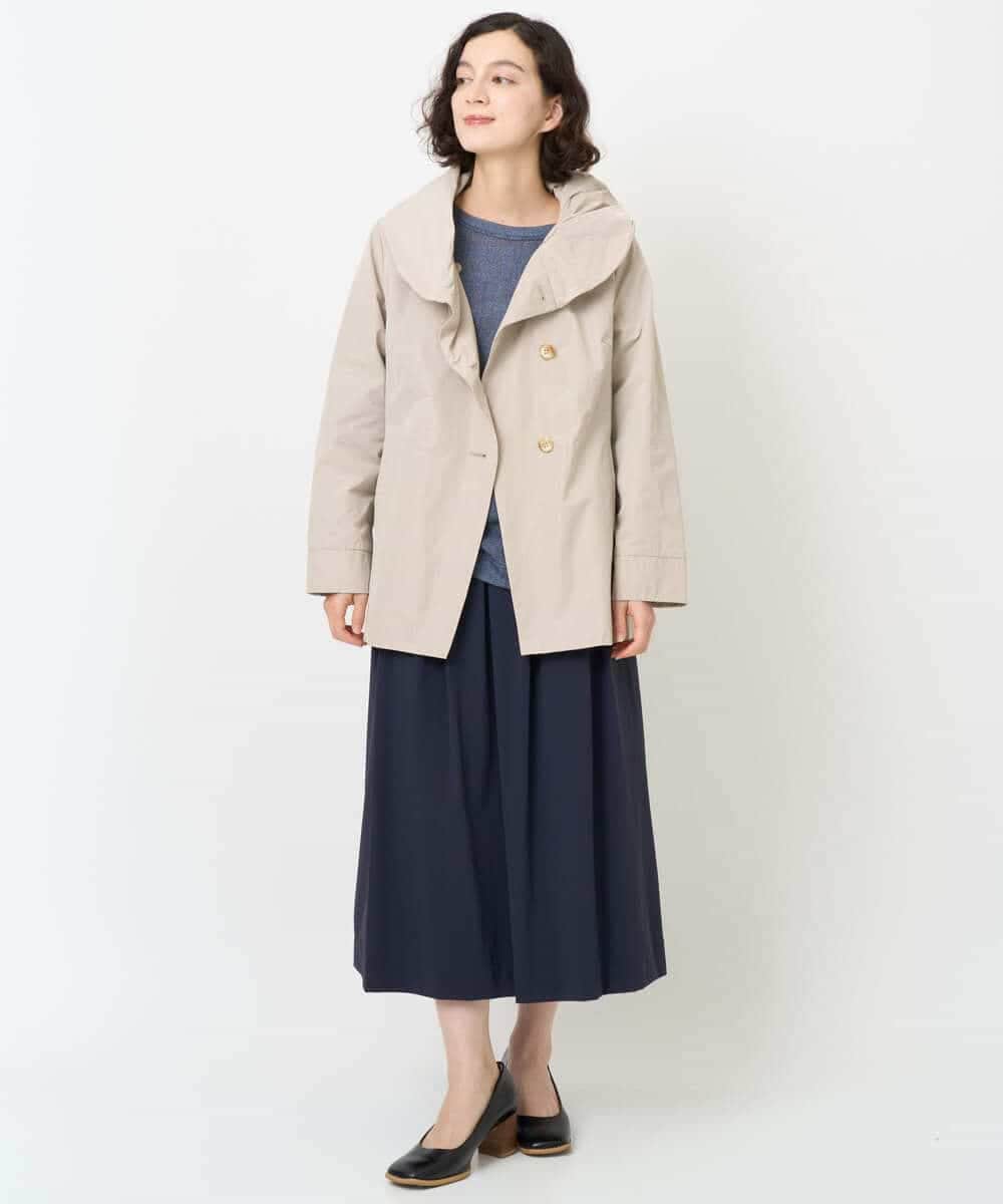NHHJB82290 GIANNI LO GIUDICE(小さいサイズ)(メゾン ドゥ サンク) [日本製]ナイロンライトクロスストレッチスカート カーキ