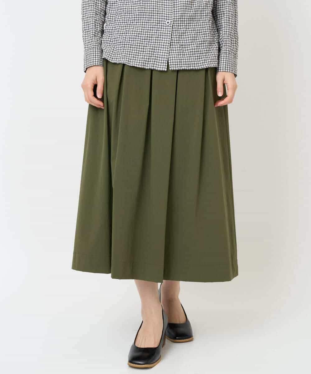 NHHJB82290 GIANNI LO GIUDICE(小さいサイズ)(メゾン ドゥ サンク) [日本製]ナイロンライトクロスストレッチスカート カーキ