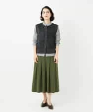 NHHJB82290 GIANNI LO GIUDICE(小さいサイズ)(メゾン ドゥ サンク) [日本製]ナイロンライトクロスストレッチスカート カーキ