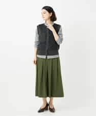 NHHJB82290 GIANNI LO GIUDICE(小さいサイズ)(メゾン ドゥ サンク) [日本製]ナイロンライトクロスストレッチスカート カーキ