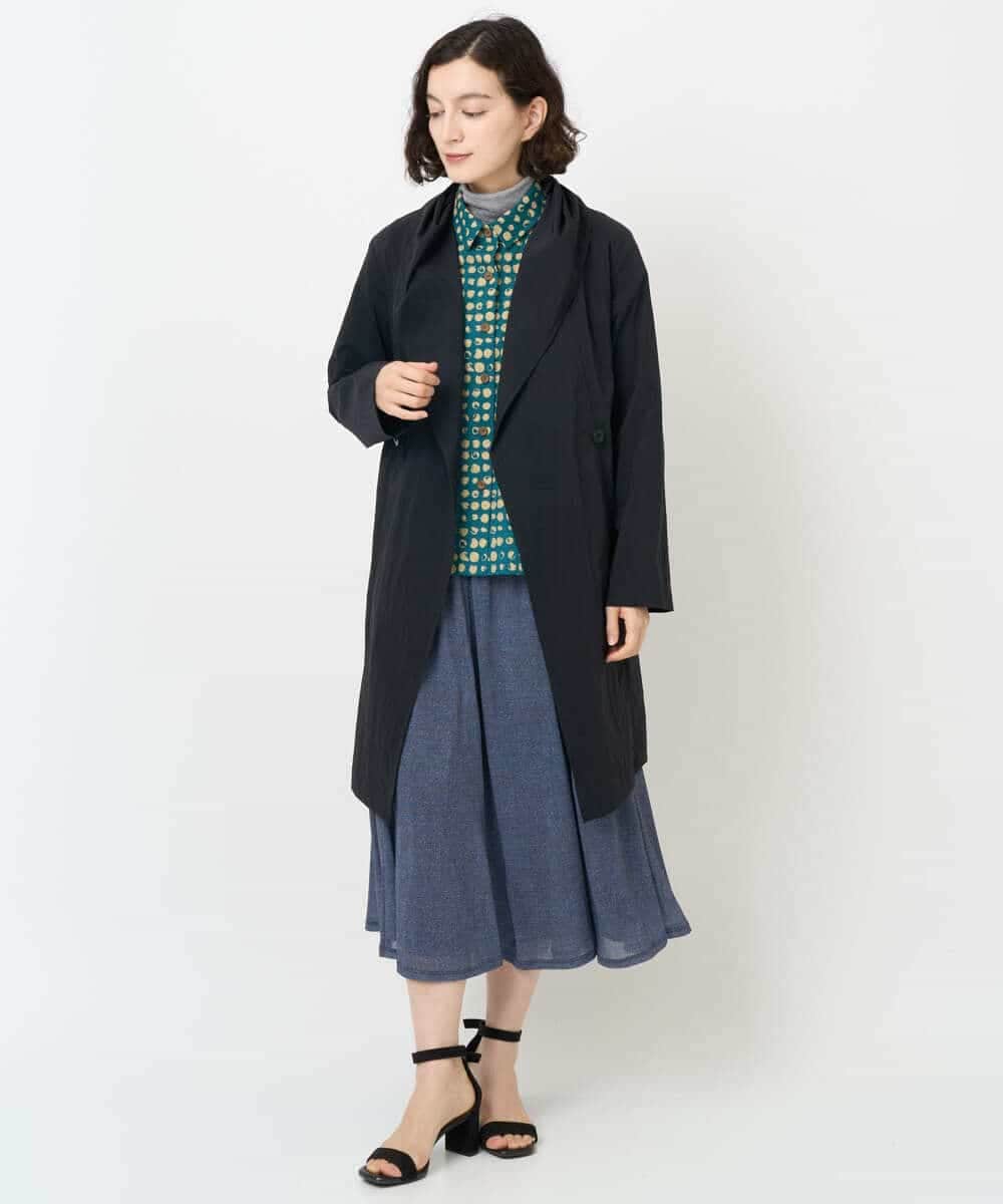 NHHJB83360 GIANNI LO GIUDICE(小さいサイズ)(メゾン ドゥ サンク) [セットアップ対応]デニムライクプリントスカート ネイビー
