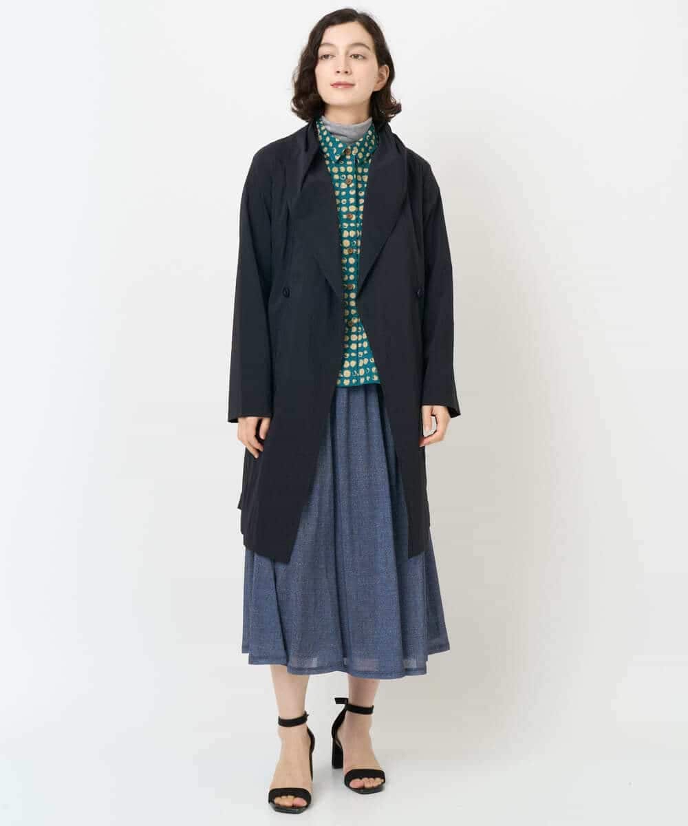 NHHJB83360 GIANNI LO GIUDICE(小さいサイズ)(メゾン ドゥ サンク) [セットアップ対応]デニムライクプリントスカート ネイビー