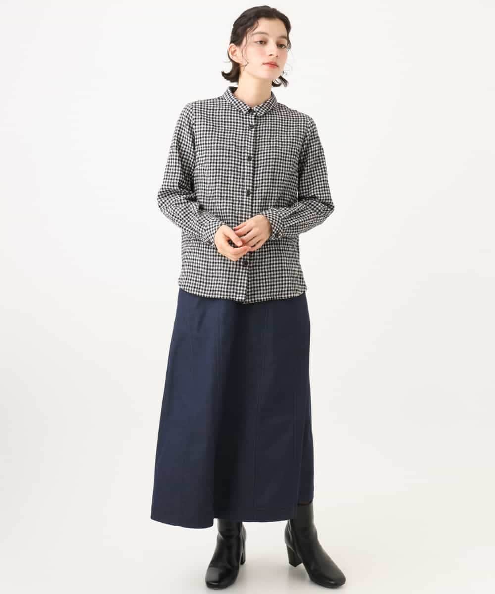 NHHJD14300 GIANNI LO GIUDICE(小さいサイズ)(メゾン ドゥ サンク) [セットアップ対応]デニムライクシャンブレースカート ネイビー
