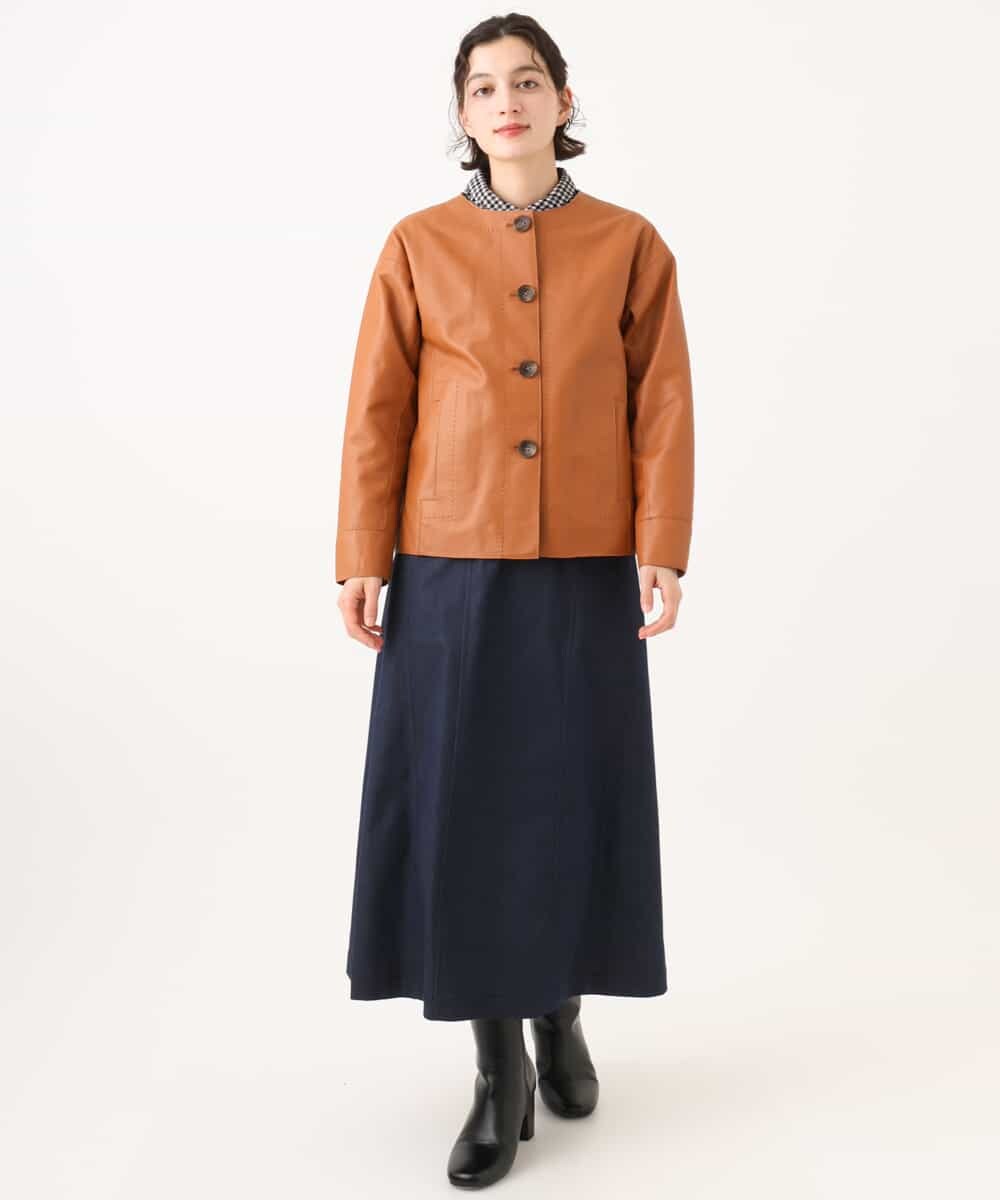 NHHJD14300 GIANNI LO GIUDICE(小さいサイズ)(メゾン ドゥ サンク) [セットアップ対応]デニムライクシャンブレースカート ネイビー