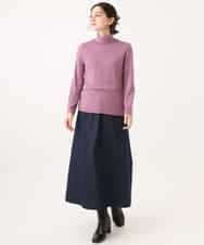 NHHJD14300 GIANNI LO GIUDICE(小さいサイズ)(メゾン ドゥ サンク) [セットアップ対応]デニムライクシャンブレースカート ネイビー