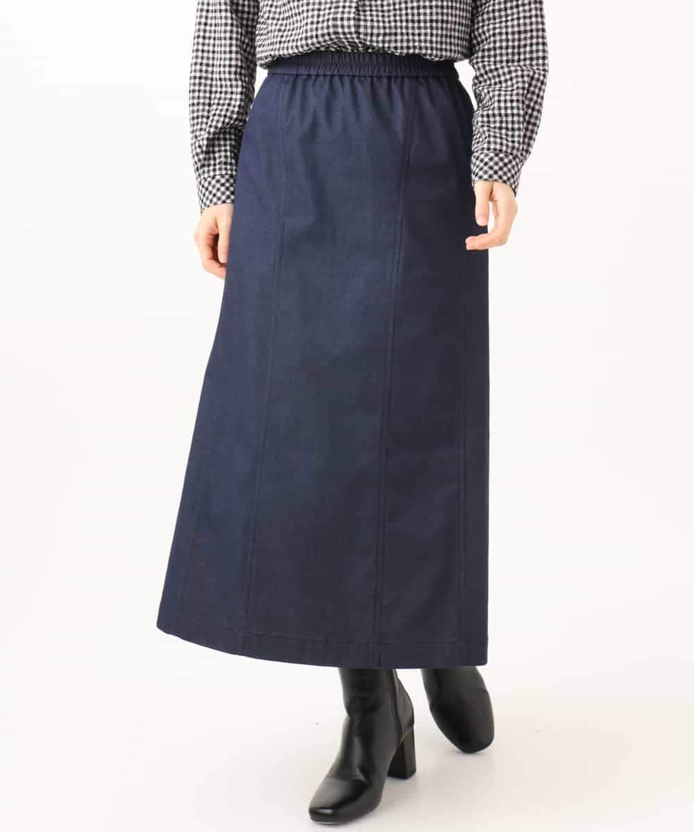 NHHJD14300 GIANNI LO GIUDICE(小さいサイズ)(メゾン ドゥ サンク) [セットアップ対応]デニムライクシャンブレースカート ネイビー