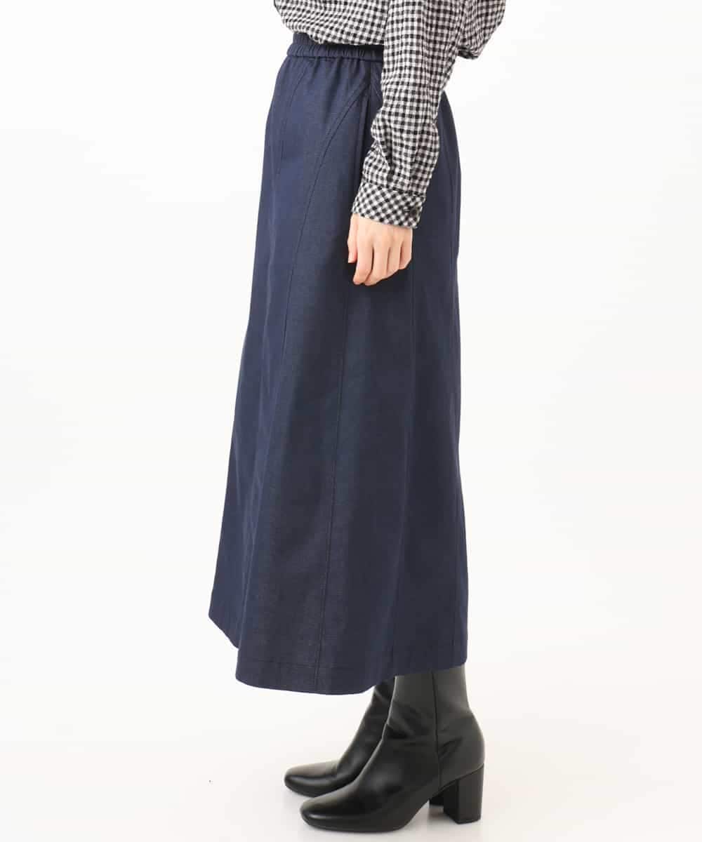 NHHJD14300 GIANNI LO GIUDICE(小さいサイズ)(メゾン ドゥ サンク) [セットアップ対応]デニムライクシャンブレースカート ネイビー