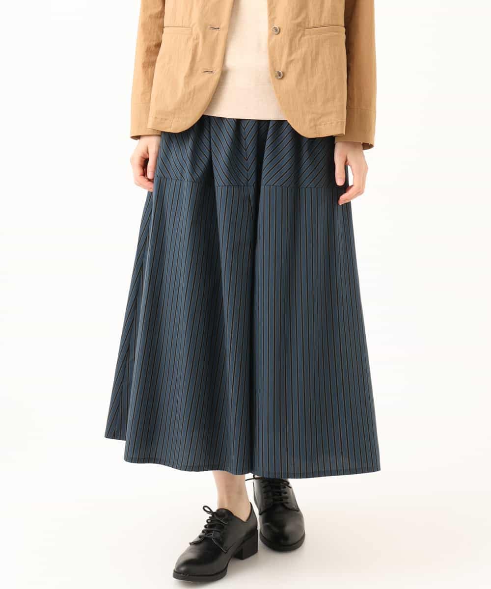 NHHJD16330 GIANNI LO GIUDICE(小さいサイズ)(メゾン ドゥ サンク) レジメンストライプスカート ブルー
