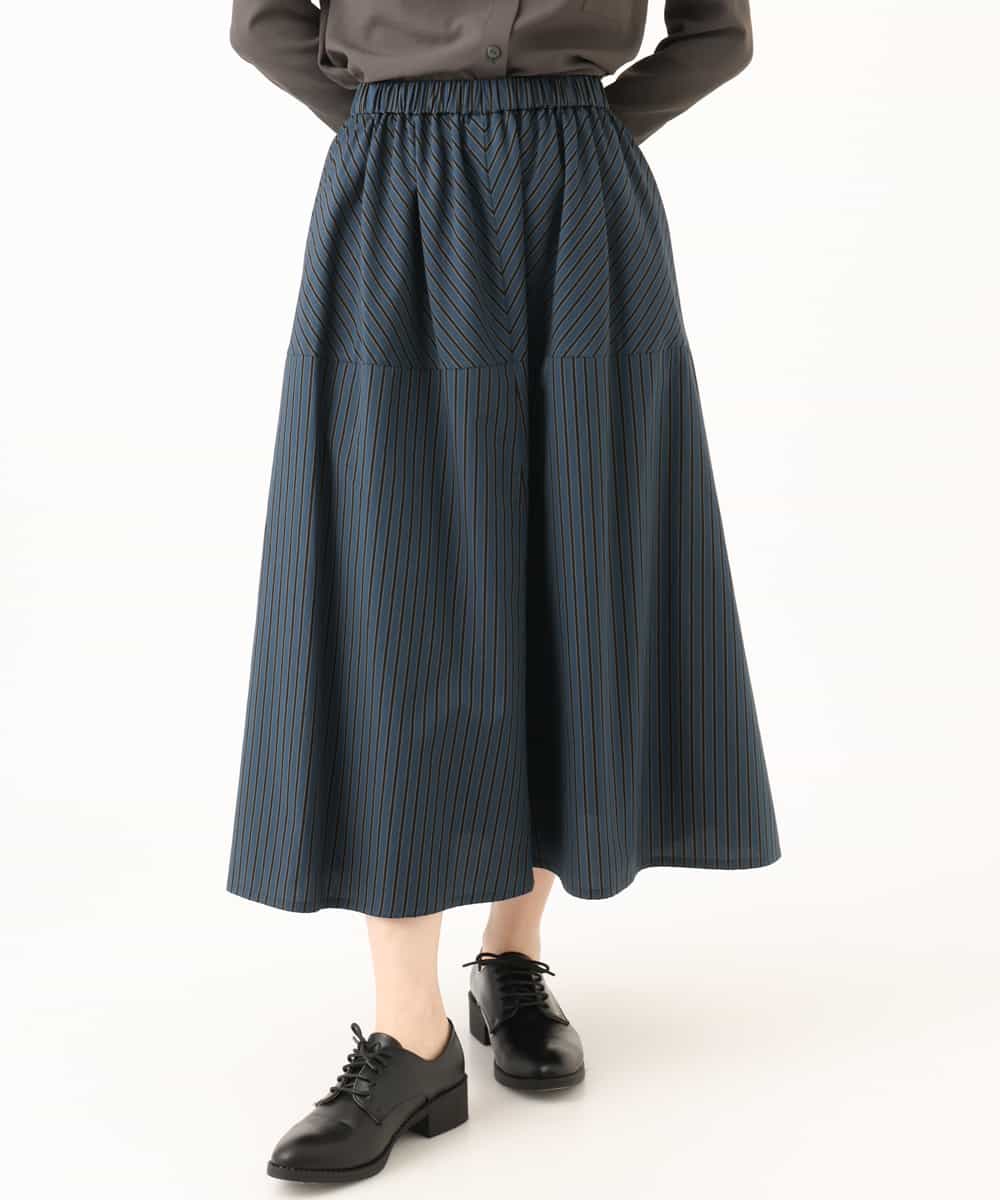 NHHJD16330 GIANNI LO GIUDICE(小さいサイズ)(メゾン ドゥ サンク) レジメンストライプスカート ベージュ